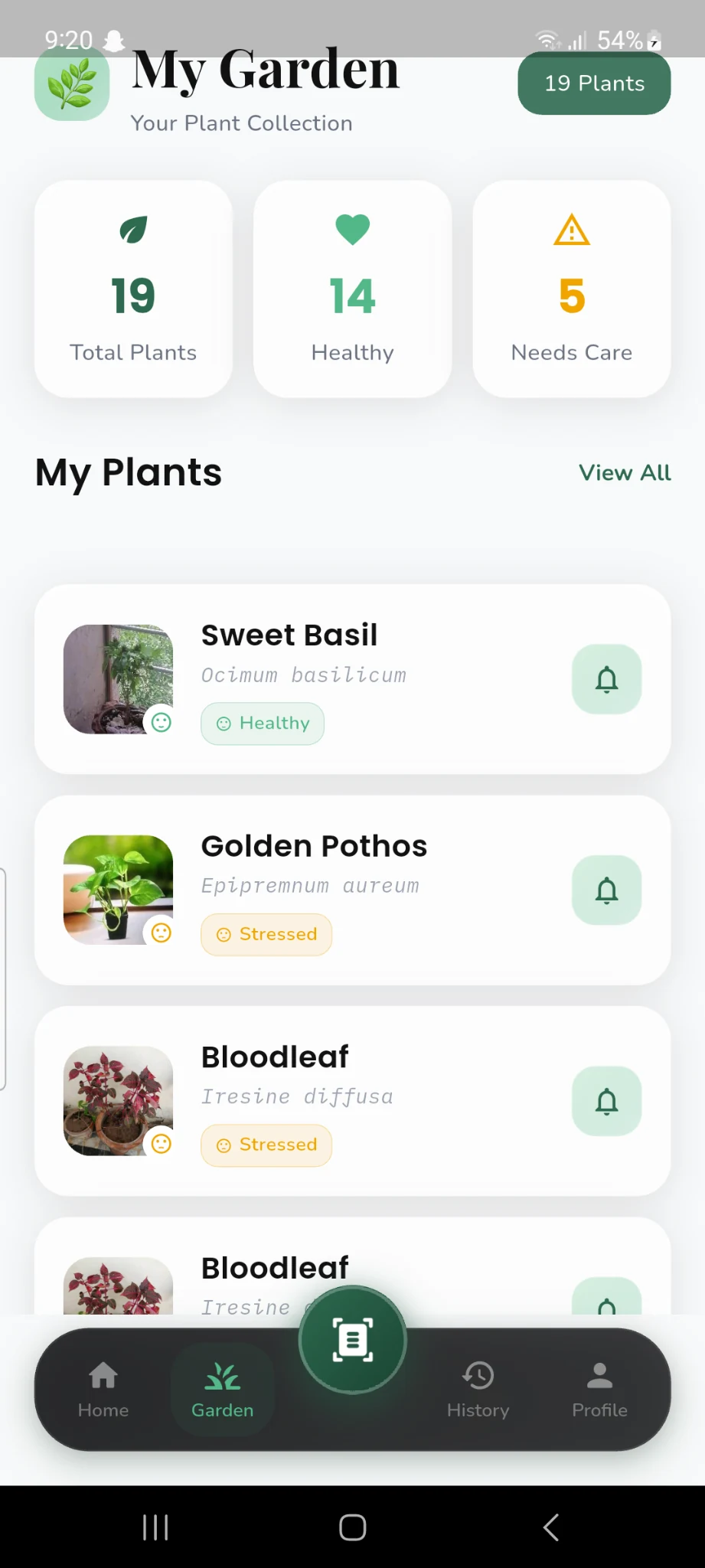 PlantPulse AI virtual garden