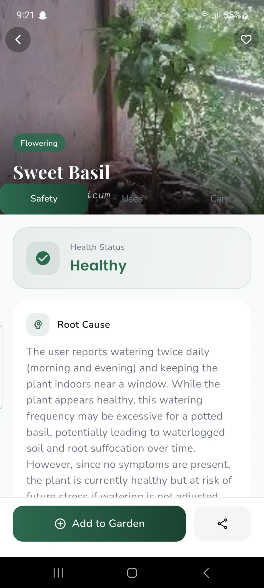 PlantPulse AI health analysis